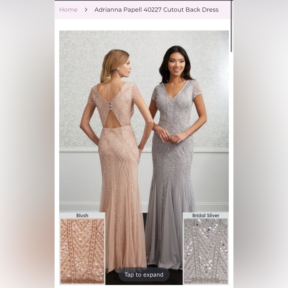 Adrianna Papell Gray Sequin Gown—Bridesmaid